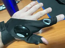 Guantes de pesca con linterna LED para exteriores, guantes de medio dedo con iluminación ligera, para pesca nocturna, Camping salvaje, mano izquierda y derecha, 1 Uds.