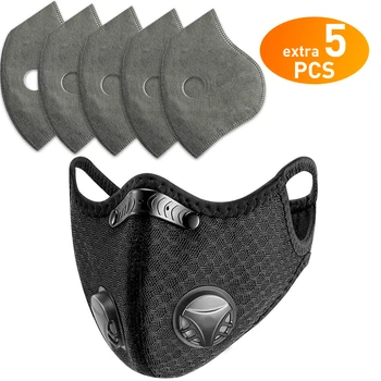 

KN95 Sports Cycling Face Mask Anti Pollution With Filter PM 2.5 Activated Carbon Breathing Dustproof Mask Running Washable Mask