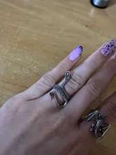 1 Uds estereoscópica nuevo Retro Punk muy grandes anillo de serpiente de la personalidad de la moda serpiente anillo ajustable con apertura de la joyería como regalo