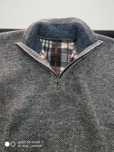 Suéter grueso de lana para hombre, Jersey cálido de cuello alto con media cremallera, suéteres de lana de punto ajustados para invierno