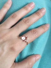 Anillo de flor de cristal exquisito, joyería de moda con carácter, anillo de apertura hembra versátil de amor dulce
