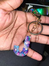 Llavero colgante de Metal de resina para hombre y mujer, accesorio de moda con nombre Simple, regalo de joyería