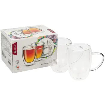 

Set mugs double wall gap