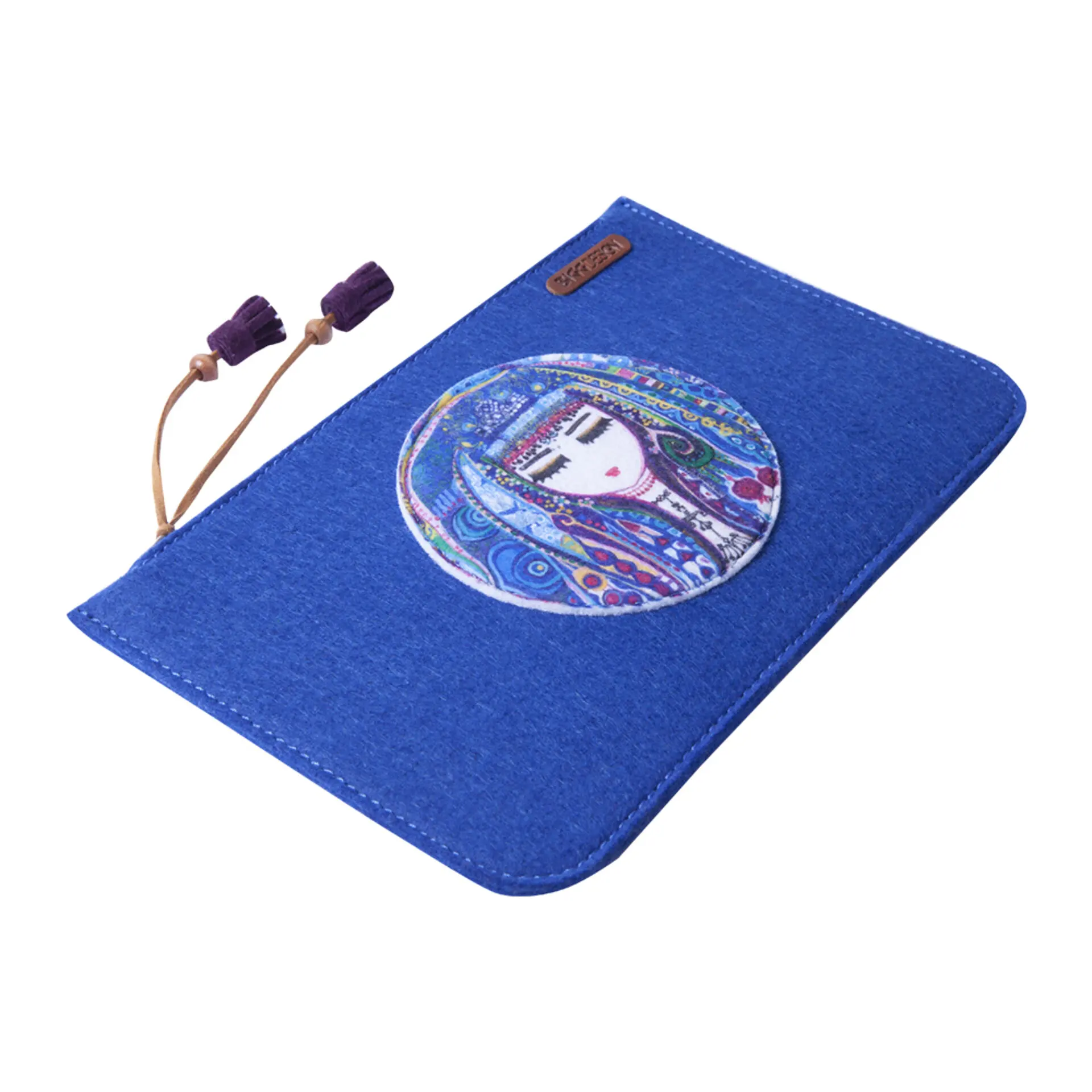 BiggDesign "Blue Water" Zippered Felt Bag