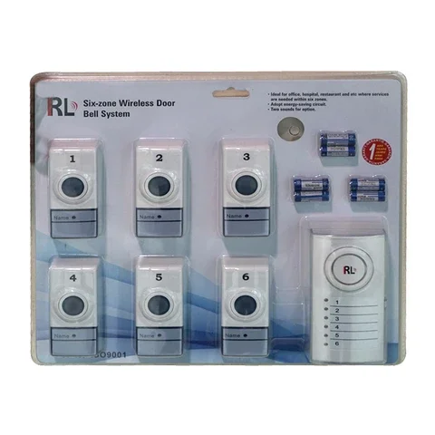

The Six Zone Wireless Door Bell with Patented Power-Saving Technology for Office, Hospital, Restaurant -RL-05060