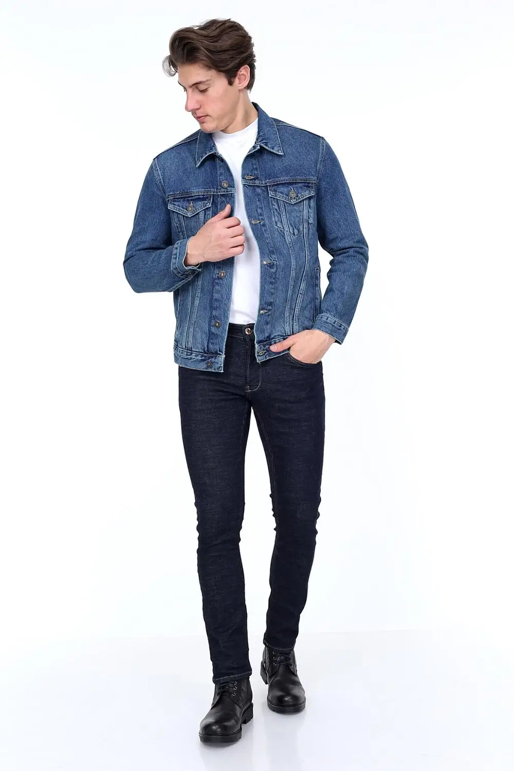 HW 1980 JEANS MEN DENIM JACKET BLUE 
