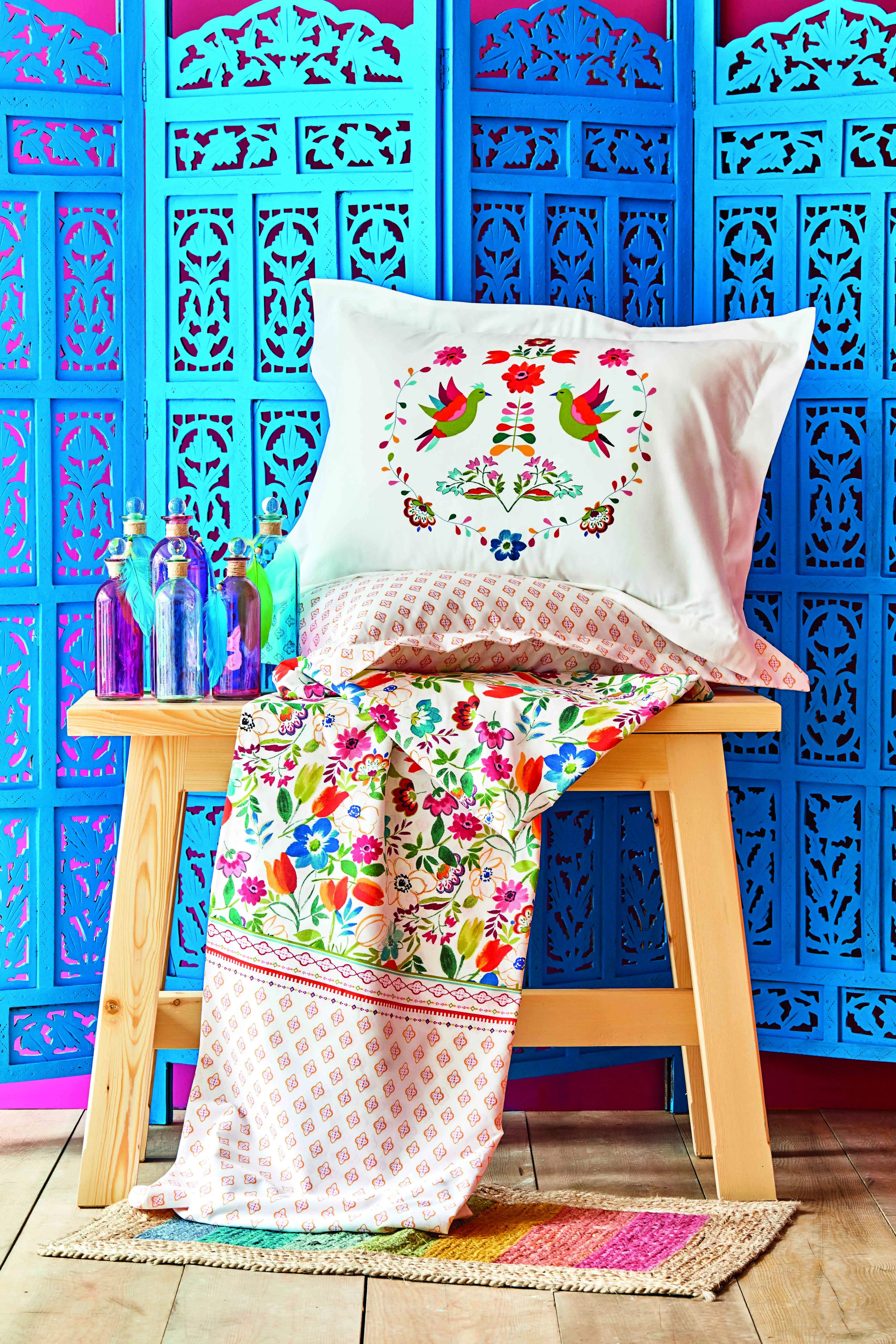 karaca home parlin fuchsia rnf double duvet cover set 100 cotton easy and stylish use colored and patterned turkish made duvet cover set aliexpress