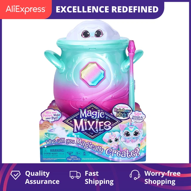 Magic Mixies Magical Misting Cauldron with Interactive 8 inch Blue Plush  Toy and 50+ Sounds and Reactions, Multicolor