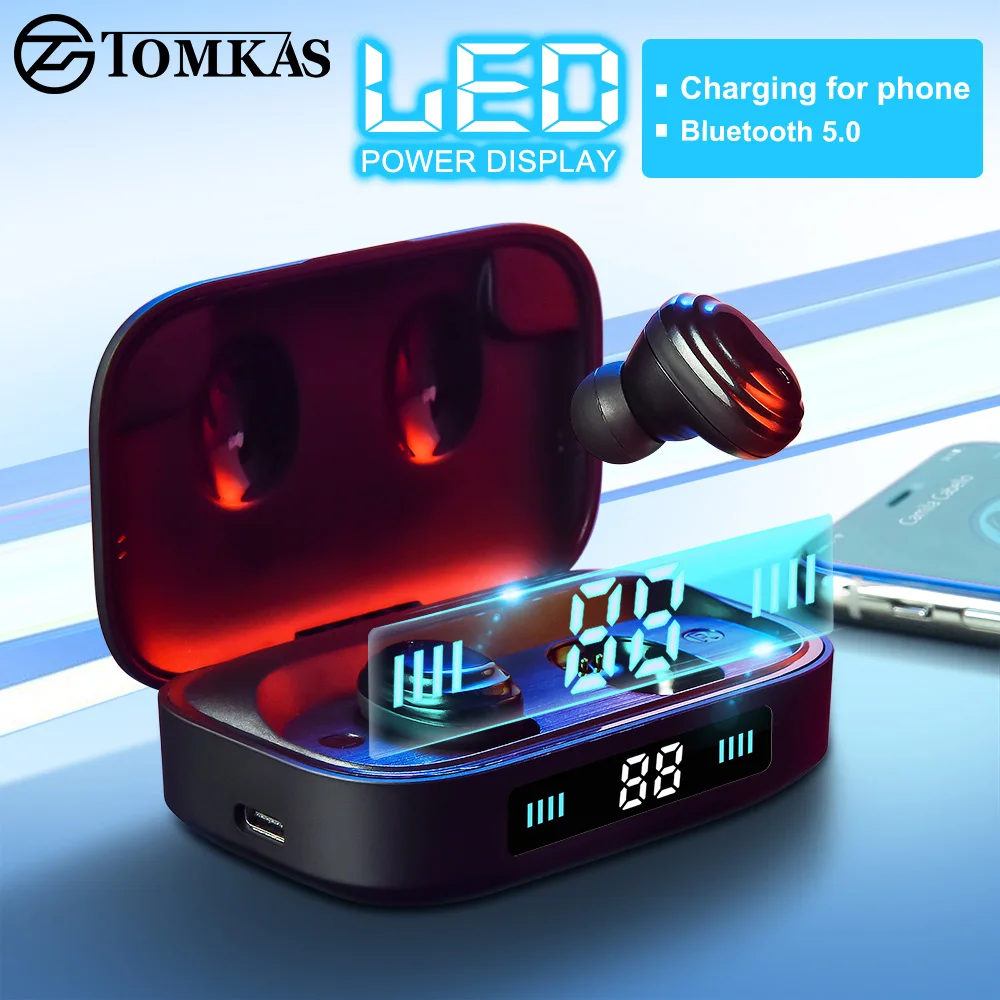 1468.53руб. 48% СКИДКА|Беспроводные наушники Bluetooth V5.0 TWS беспроводные Bluetooth наушники светодиодный дисплей с 2000 мАч power Bank гарнитура с микрофоном для телефона-in Наушники и гарнитуры from Бытовая электроника on AliExpress - 11.11_Double 11_Singles' Day