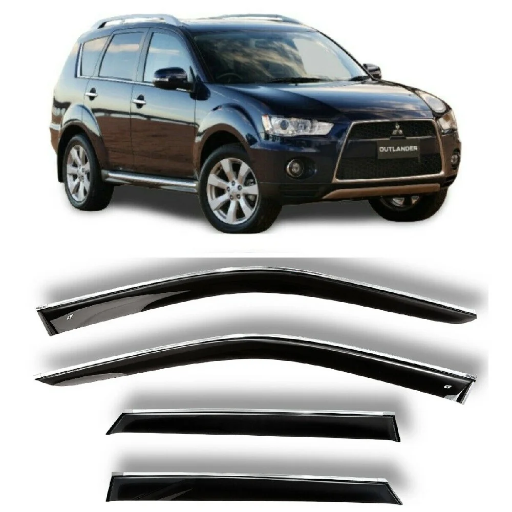Дефлекторы окон хром полоска молдинг Cobra Tuning M41007CR на авто Mitsubishi Outlander 07-12