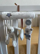 Cama colgante musical para bebé recién nacido, decoración de dormitorio, asiento de seguridad, cochecito de felpa, accesorios de regalo, pelo bonito, estrella de conejo