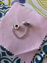 Colgante de cadena de seguridad con flor brillante para mujer, accesorio de plata 925, compatible con pulsera Pandora Original, joyería artesanal para mujer