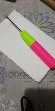 Agujas de ganchillo para cabello trenzado Jumbo y trenzas de ganchillo, 1 unidad, 15Cm, Color rosa y limón, de plástico para tejer