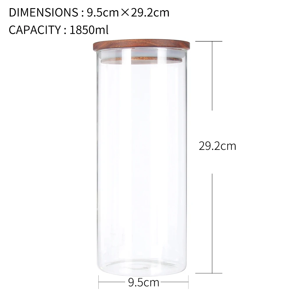 750/1150/1450/1850 мл бамбука крышка герметичные стеклянные банки для хранения бутылки Кухня сортировки конфеты Кофейные зерна Еда ящик для хранения