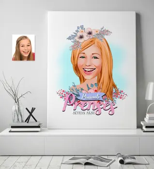 

Personalized Cotton Princess Caricature Of Canvas print (50x70 cm.) 2