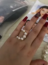 Fashion Big Geometric Pearl Paved Rings For Women 2021 New Jewelry Personality Statement