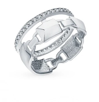 

Silver ring with cubic zirconia sunlight sample 925