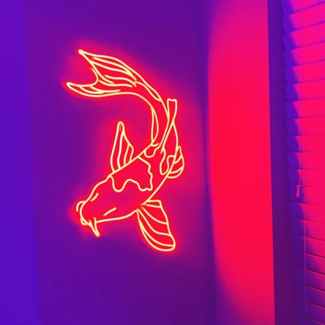 Custom Anime Japanese fish neon Koi fish LED Neon Sign Wall Decor