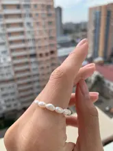 PerisBox-anillo minimalista de perlas naturales para mujer, Anillos geométricos de perlas de agua dulce naturales, círculo continuo, novedad de 2020