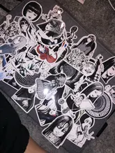 Pegatina de cómic de Horror para monopatín, adhesivo impermeable de Anime japonés Tomie, para equipaje y portátil, color blanco y negro, 10/21/49/50/56 Uds.