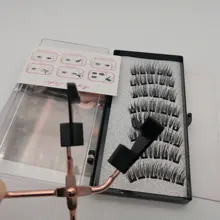 Pestañas postizas magnéticas 3D, 5 imanes, 8 Uds., duraderas, hechas a mano, de visón Artificial Natural, con pinzas