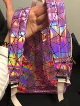 Yogodlns-mochila holográfica geométrica para hombre y mujer, morral de viaje de PVC, bandolera Laser, escolar, informal