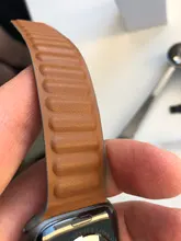 Correa de enlace de cuero para Apple watch, banda de 44mm, 40mm, 38mm, 42mm, pulsera de bucle magnético original, iWatch seires 3, 5, 4, 6 SE