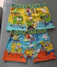 2 unids/set niños de dibujos animados ropa interior suave y transpirable bragas chico boxeador 3-11T bebé bragas dibujos animados de esponja Panty bragas ropa interior