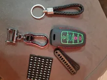 Cuero Luminoso de llave de coche para gran pared Haval Coupe H7 H8 H9 GMW H6, cubierta pequeña a rayas de Color, carcasa del mando a distancia, llavero