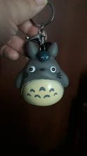 LLavero de animales de Totoro para hombre o mujer, llavero de piel con abalorio de Metal para bolso de coche