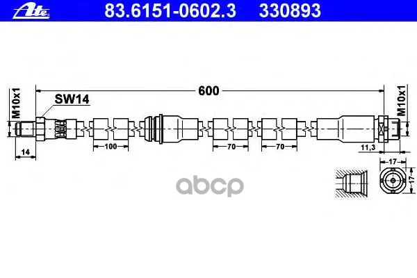 Шланг Тормозной Ate 83615106023 Ate арт. 83615106023