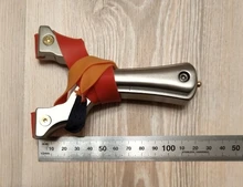 Tirachinas de acero inoxidable para caza de adultos, tirachinas con 1 banda de goma para exteriores