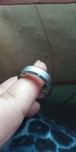 Anillo de acero inoxidable negro para hombre y mujer, joyería con abalorio, 2017