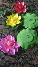 Lirio de agua flotante Artificial, decoración de estanque de flores de loto EVA, 10cm, ornamento de planta, decoración de jardín para el hogar, 5 uds.