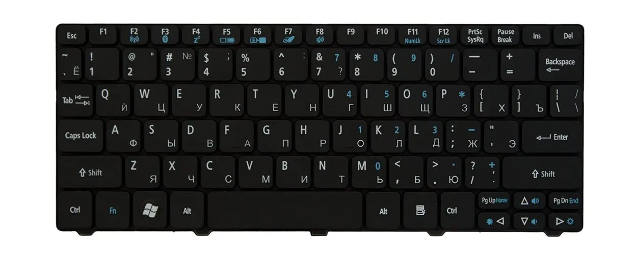 Клавиатура для ноутбука Acer Aspire One 521 532H AO532H D255 D257 D260 D270 Gateway LT21 PK130E91A04 V111102AS3 |