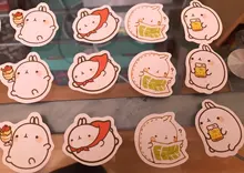 46 unids/pack lindo conejo pegatinas de etiqueta decorativos papelería pegatinas Scrapbooking pegatinas DIY S18