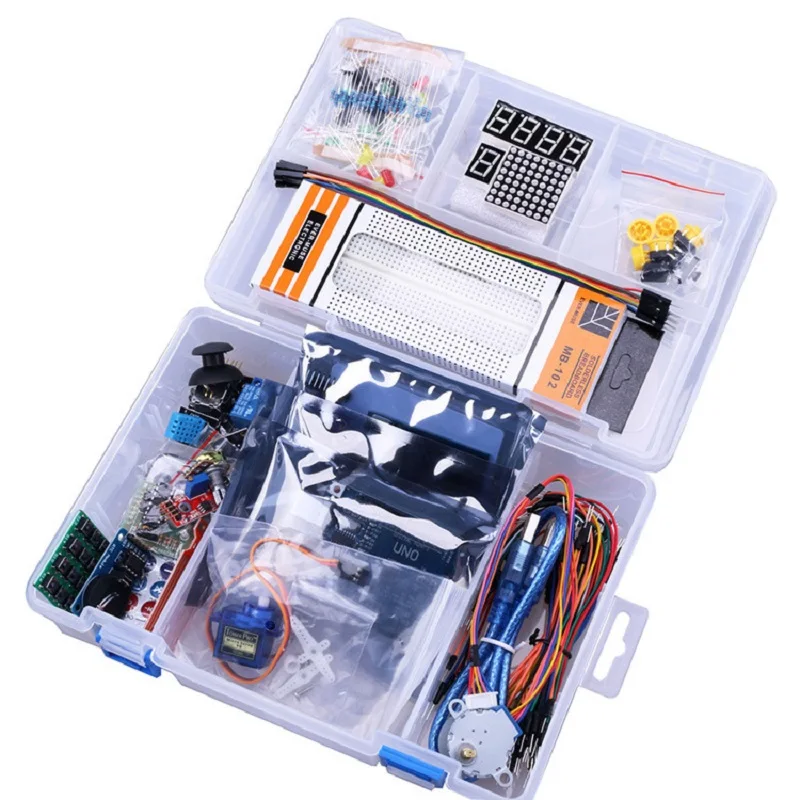 Training Arduino uno kit electronics integrated circuits with modules and case for programmer on IDE atmega328p RFID | Электронные