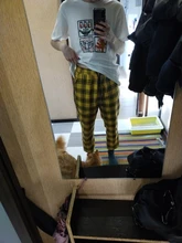 Dropshipping. Exclusivo. Japonés Streerwear hombres pantalones a cuadros Otoño de 2020 de moda de hombre delgado pantalones casuales coreano pantalones de Harem para hombre