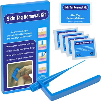 

Micro Band Skin Tag Remover Kit Refill Band Pack Treatments Skin Cleansing Swabs with Extra Bands and Retainer Box Skin Care