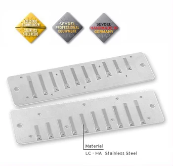 

103011000a session steel A plates with harmonica languages, Seydel Sohne