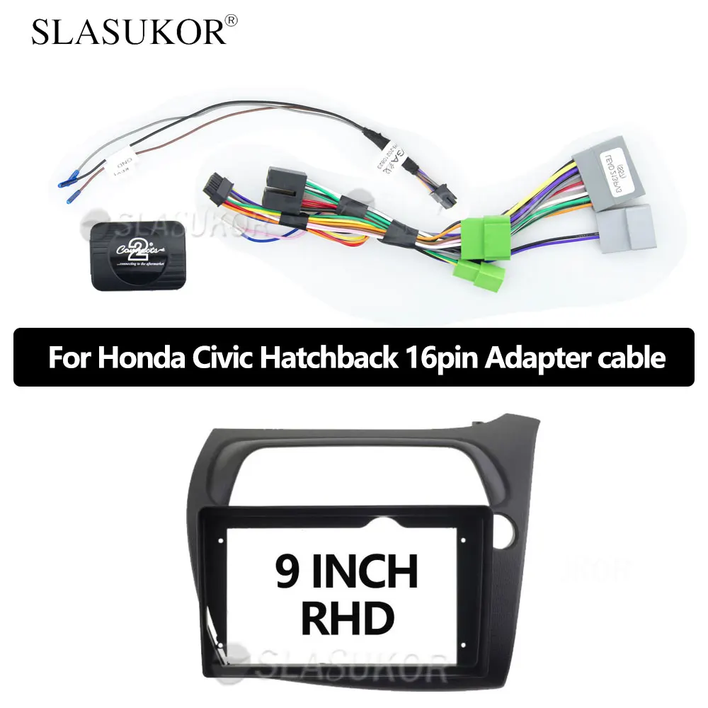 Android Radio Cables For Honda Civic Hatchback 16pin Adapter 2006+ For Citroen Buick Peugeot ISO Power Cable 16 Pins cable connector kit,car line adapter cable,car line adapter