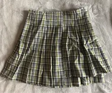 Women's Skirt Chain Buckle Plaid Streetwear Y2K E-Girl Goth Dark Mini Summer Patchwork