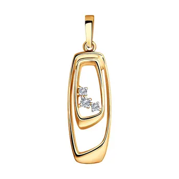 

Sokolov gold pendant with diamonds, fashion jewelry, 585, women's male, pendants for neck women