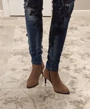 Botas poco profundas Martin para mujer, botines de ante femeninos de tacón de aguja con diamantes, botines de mujer