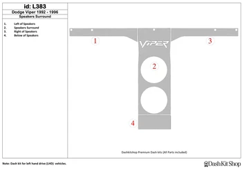 

Interior trim for Dodge Viper 1992-1996. Set L383.