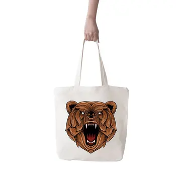 

Angemiel Bag Large Wild Bear Picture Shopping Beach Tote Bag