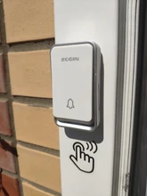 ZOGIN-timbre de puerta inalámbrico con autoalimentación, luz nocturna sin batería, enchufe europeo, para el hogar, 1, 2 botones, 1 y 2 receptores