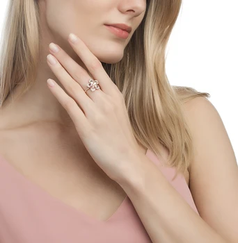 

Gold ring with amethyst and diamonds sunlight sample 585