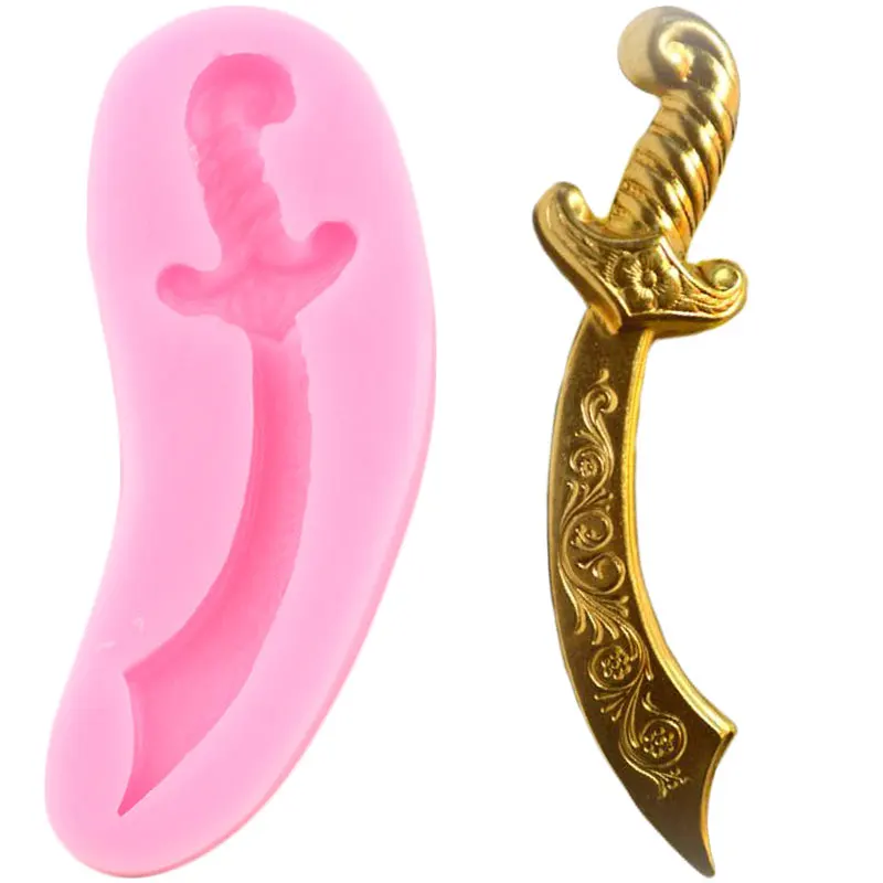 3D нож меч силиконовые формы сделай сам для вечеринки помадки бордюр торта