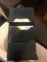 DIENQI-Billeteras de fibra de carbono para hombre Rfid, color negro mágico, triple, de cuero, delgada, monedero